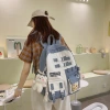 Versión coreana ins high school mochila escolar femenino harajuku ulzzang college wind junior high school mochila simple mochila details Picture